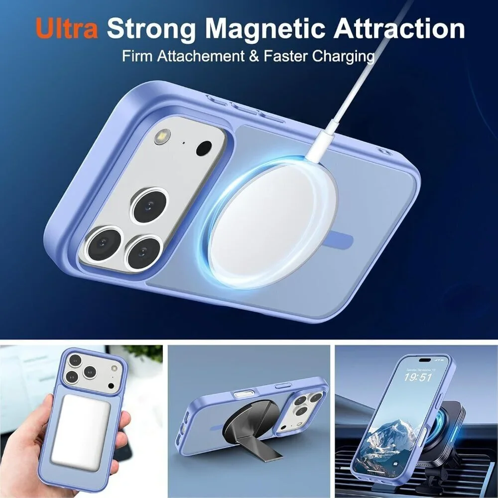 Blue Purple I-phone 17 Pro Max Case Compatible Mag Safe Matte Shockproof